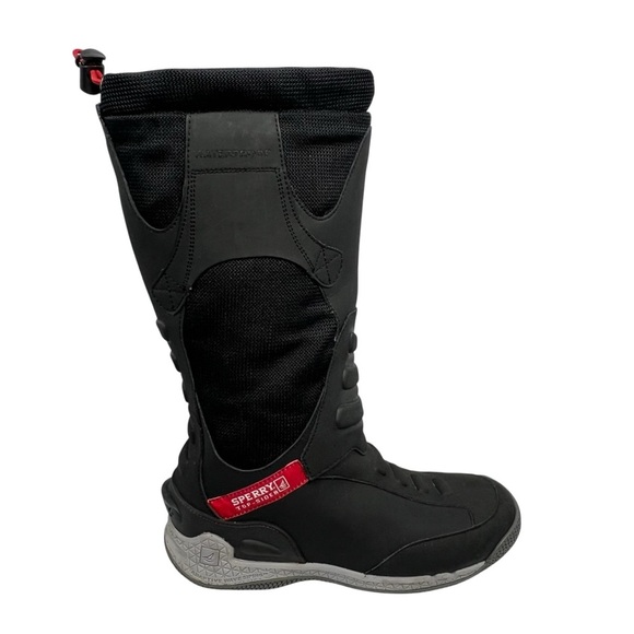 SPERRY TOP-SIDER SeaRacer Waterproof Black Boots Women's Size 8 - Picture 3 of 16